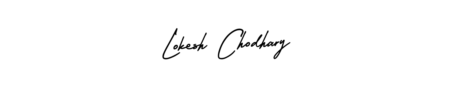 AmerikaSignatureDemo-Regular is a professional signature style that is perfect for those who want to add a touch of class to their signature. It is also a great choice for those who want to make their signature more unique. Get Lokesh Chodhary name to fancy signature for free. Lokesh Chodhary signature style 3 images and pictures png