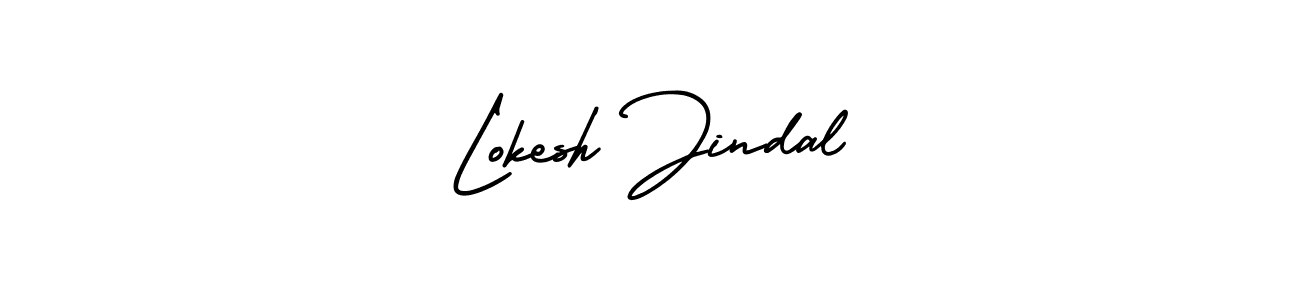 The best way (AmerikaSignatureDemo-Regular) to make a short signature is to pick only two or three words in your name. The name Lokesh Jindal include a total of six letters. For converting this name. Lokesh Jindal signature style 3 images and pictures png