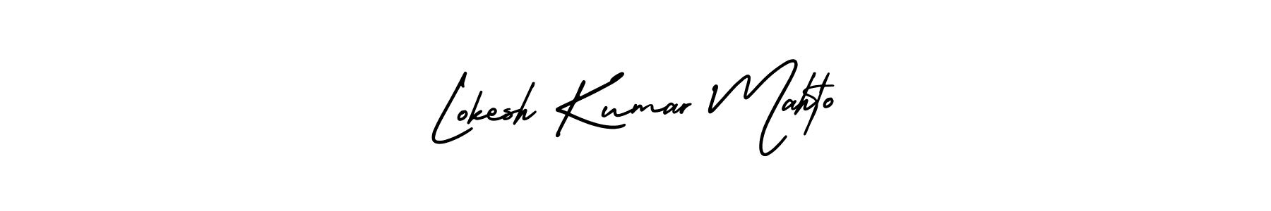 How to Draw Lokesh Kumar Mahto signature style? AmerikaSignatureDemo-Regular is a latest design signature styles for name Lokesh Kumar Mahto. Lokesh Kumar Mahto signature style 3 images and pictures png