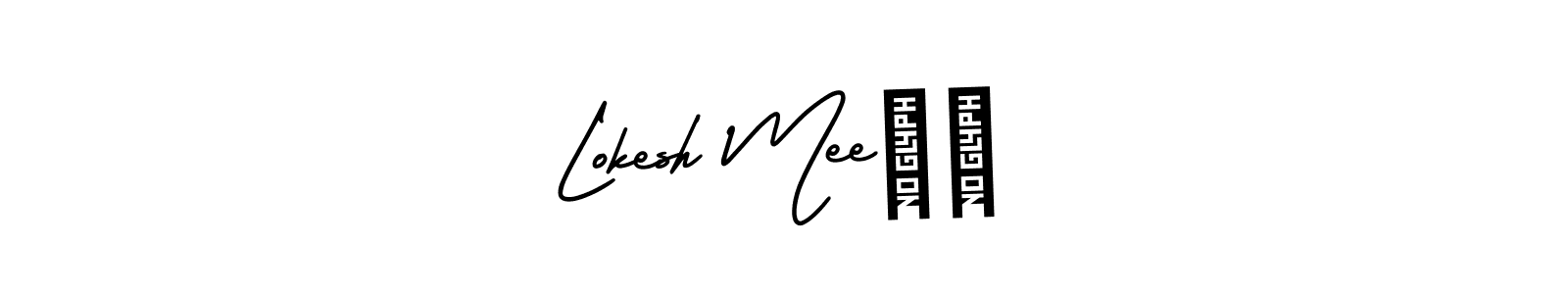 Use a signature maker to create a handwritten signature online. With this signature software, you can design (AmerikaSignatureDemo-Regular) your own signature for name Lokesh Meeणा. Lokesh Meeणा signature style 3 images and pictures png