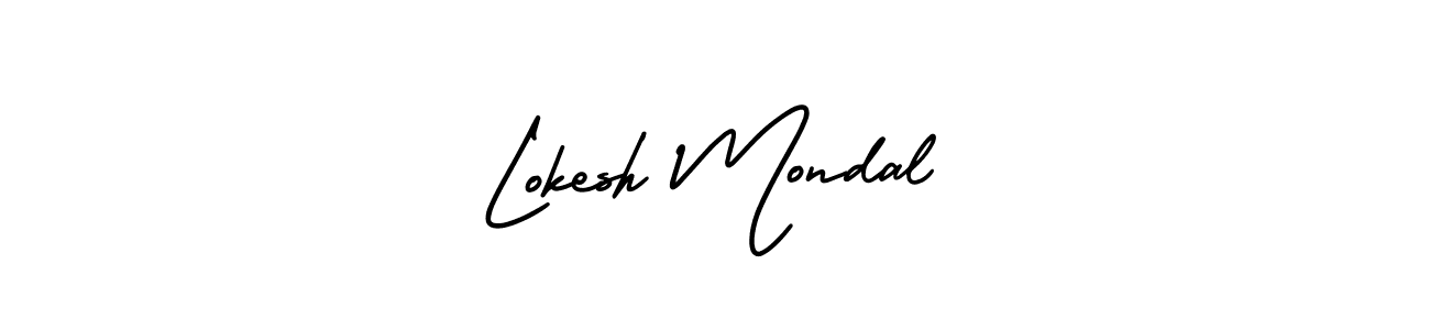 Make a beautiful signature design for name Lokesh Mondal. With this signature (AmerikaSignatureDemo-Regular) style, you can create a handwritten signature for free. Lokesh Mondal signature style 3 images and pictures png