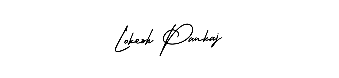 This is the best signature style for the Lokesh Pankaj name. Also you like these signature font (AmerikaSignatureDemo-Regular). Mix name signature. Lokesh Pankaj signature style 3 images and pictures png