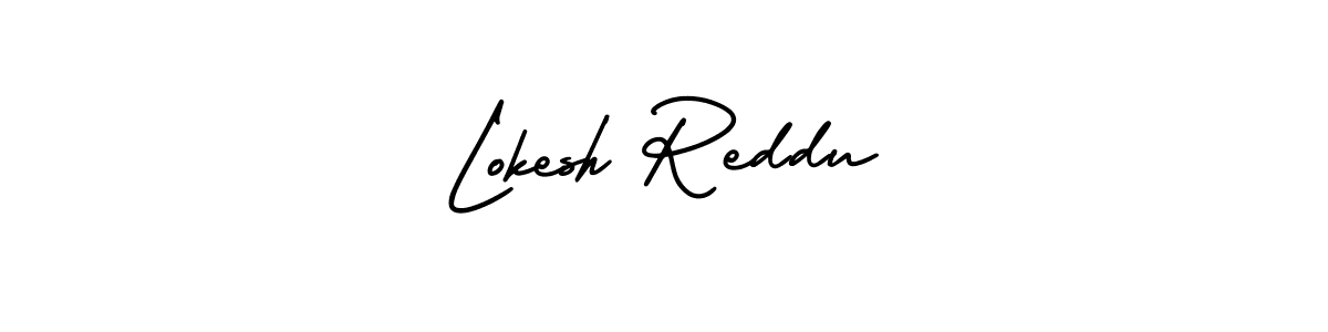 Create a beautiful signature design for name Lokesh Reddu. With this signature (AmerikaSignatureDemo-Regular) fonts, you can make a handwritten signature for free. Lokesh Reddu signature style 3 images and pictures png
