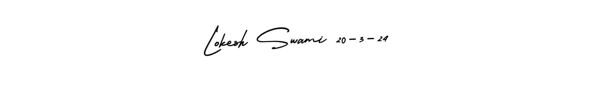 Lokesh Swami 20-3-24 stylish signature style. Best Handwritten Sign (AmerikaSignatureDemo-Regular) for my name. Handwritten Signature Collection Ideas for my name Lokesh Swami 20-3-24. Lokesh Swami 20-3-24 signature style 3 images and pictures png