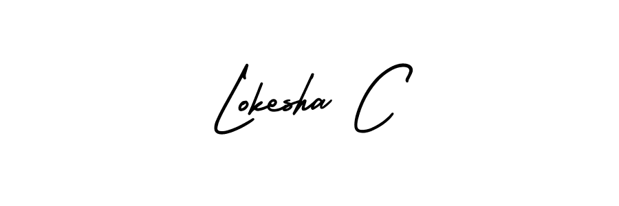 if you are searching for the best signature style for your name Lokesha C. so please give up your signature search. here we have designed multiple signature styles  using AmerikaSignatureDemo-Regular. Lokesha C signature style 3 images and pictures png