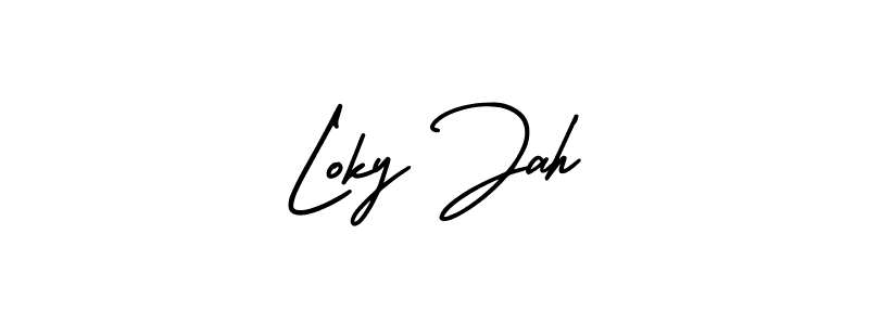 Use a signature maker to create a handwritten signature online. With this signature software, you can design (AmerikaSignatureDemo-Regular) your own signature for name Loky Jah. Loky Jah signature style 3 images and pictures png