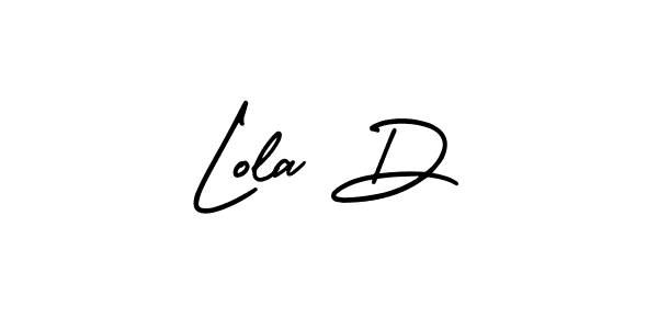 The best way (AmerikaSignatureDemo-Regular) to make a short signature is to pick only two or three words in your name. The name Lola D include a total of six letters. For converting this name. Lola D signature style 3 images and pictures png