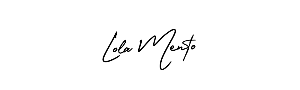 The best way (AmerikaSignatureDemo-Regular) to make a short signature is to pick only two or three words in your name. The name Lola Mento include a total of six letters. For converting this name. Lola Mento signature style 3 images and pictures png