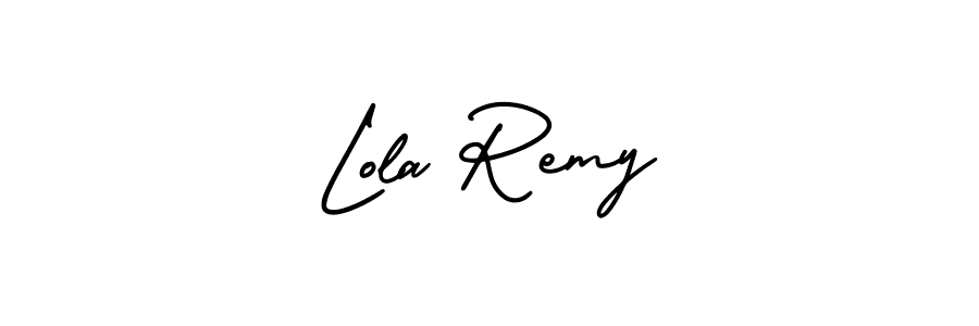 How to make Lola Remy name signature. Use AmerikaSignatureDemo-Regular style for creating short signs online. This is the latest handwritten sign. Lola Remy signature style 3 images and pictures png