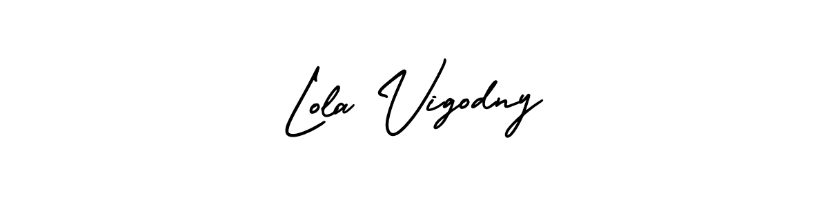 It looks lik you need a new signature style for name Lola Vigodny. Design unique handwritten (AmerikaSignatureDemo-Regular) signature with our free signature maker in just a few clicks. Lola Vigodny signature style 3 images and pictures png