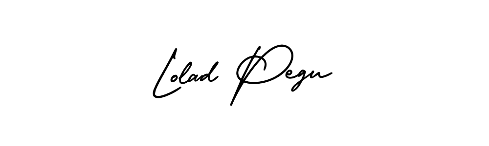 It looks lik you need a new signature style for name Lolad Pegu. Design unique handwritten (AmerikaSignatureDemo-Regular) signature with our free signature maker in just a few clicks. Lolad Pegu signature style 3 images and pictures png