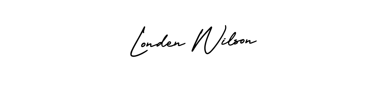 if you are searching for the best signature style for your name Londen Wilson. so please give up your signature search. here we have designed multiple signature styles  using AmerikaSignatureDemo-Regular. Londen Wilson signature style 3 images and pictures png