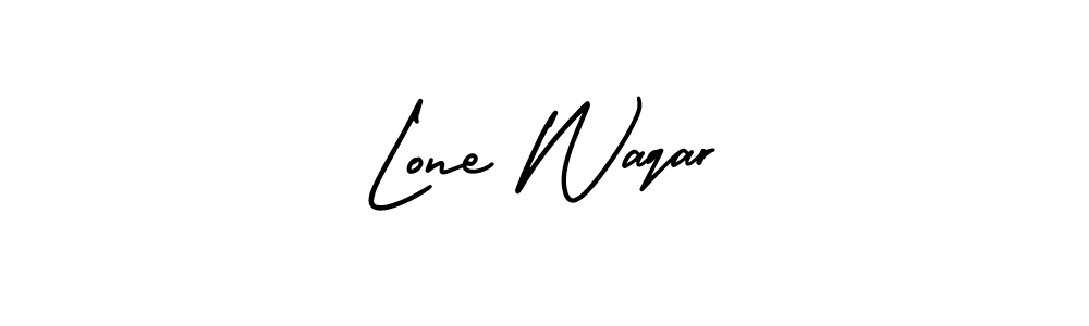 Lone Waqar stylish signature style. Best Handwritten Sign (AmerikaSignatureDemo-Regular) for my name. Handwritten Signature Collection Ideas for my name Lone Waqar. Lone Waqar signature style 3 images and pictures png