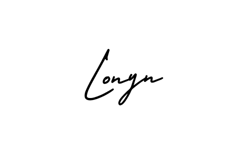 Lonyn stylish signature style. Best Handwritten Sign (AmerikaSignatureDemo-Regular) for my name. Handwritten Signature Collection Ideas for my name Lonyn. Lonyn signature style 3 images and pictures png