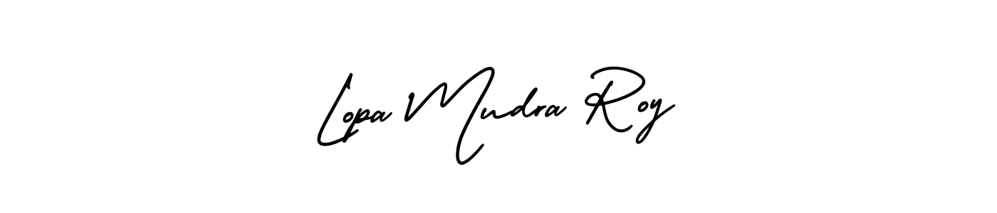 AmerikaSignatureDemo-Regular is a professional signature style that is perfect for those who want to add a touch of class to their signature. It is also a great choice for those who want to make their signature more unique. Get Lopa Mudra Roy name to fancy signature for free. Lopa Mudra Roy signature style 3 images and pictures png