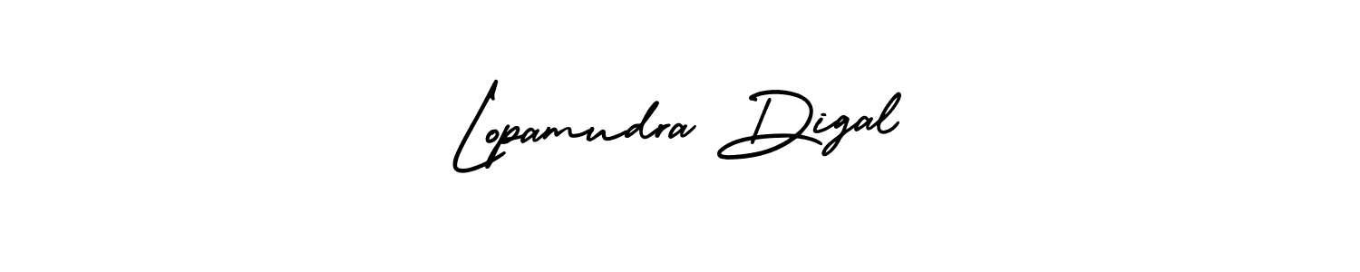 You should practise on your own different ways (AmerikaSignatureDemo-Regular) to write your name (Lopamudra Digal) in signature. don't let someone else do it for you. Lopamudra Digal signature style 3 images and pictures png