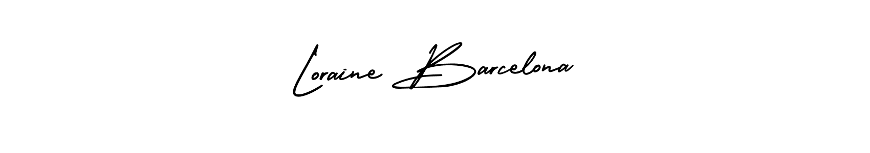 How to make Loraine Barcelona signature? AmerikaSignatureDemo-Regular is a professional autograph style. Create handwritten signature for Loraine Barcelona name. Loraine Barcelona signature style 3 images and pictures png