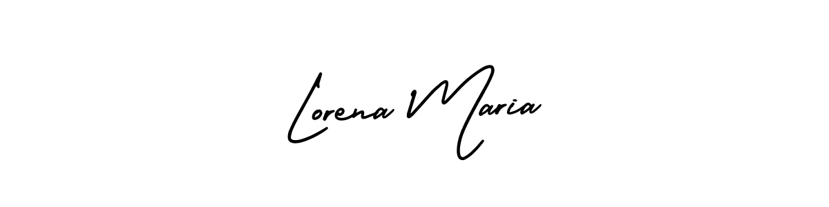 You should practise on your own different ways (AmerikaSignatureDemo-Regular) to write your name (Lorena Maria) in signature. don't let someone else do it for you. Lorena Maria signature style 3 images and pictures png