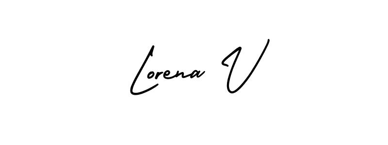Best and Professional Signature Style for Lorena V. AmerikaSignatureDemo-Regular Best Signature Style Collection. Lorena V signature style 3 images and pictures png