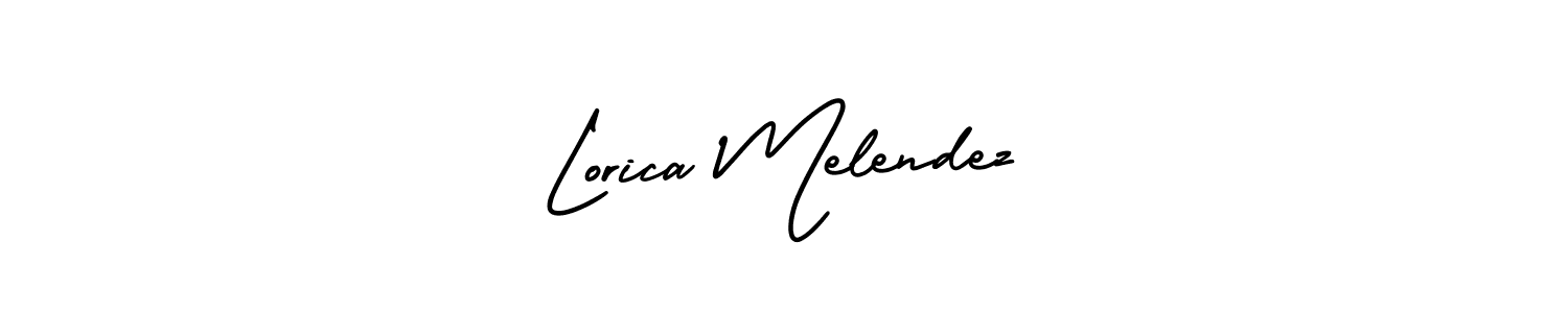 The best way (AmerikaSignatureDemo-Regular) to make a short signature is to pick only two or three words in your name. The name Lorica Melendez include a total of six letters. For converting this name. Lorica Melendez signature style 3 images and pictures png