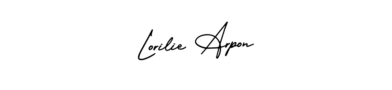 Make a short Lorilie Arpon signature style. Manage your documents anywhere anytime using AmerikaSignatureDemo-Regular. Create and add eSignatures, submit forms, share and send files easily. Lorilie Arpon signature style 3 images and pictures png