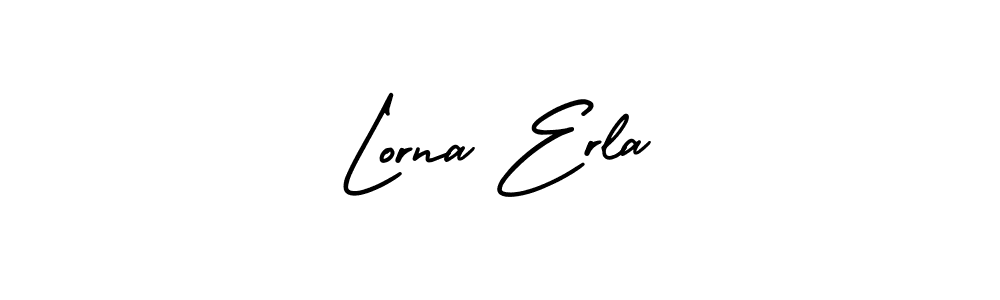 You should practise on your own different ways (AmerikaSignatureDemo-Regular) to write your name (Lorna Erla) in signature. don't let someone else do it for you. Lorna Erla signature style 3 images and pictures png