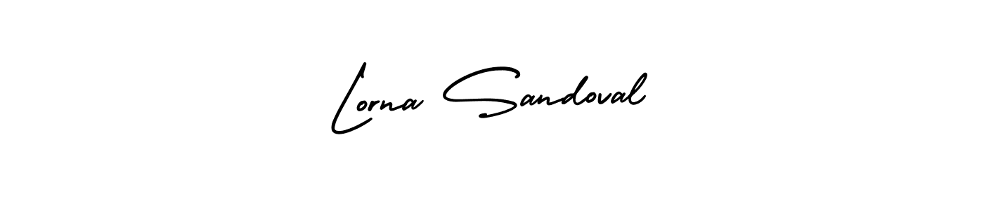 You should practise on your own different ways (AmerikaSignatureDemo-Regular) to write your name (Lorna Sandoval) in signature. don't let someone else do it for you. Lorna Sandoval signature style 3 images and pictures png