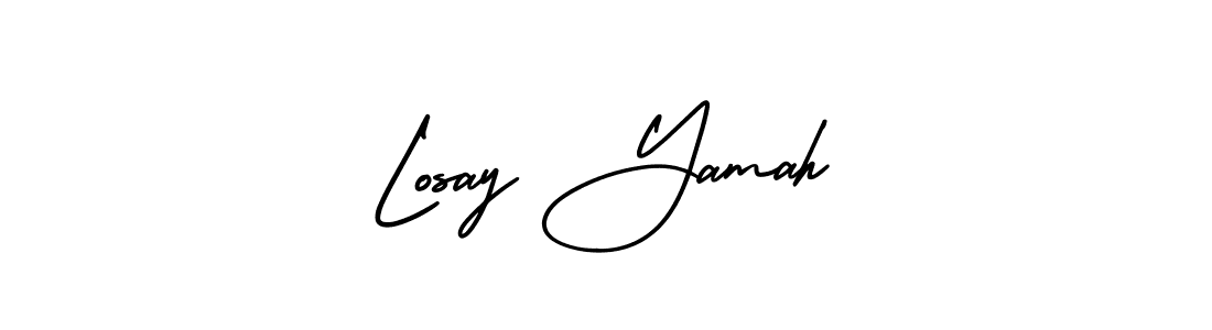 Losay Yamah stylish signature style. Best Handwritten Sign (AmerikaSignatureDemo-Regular) for my name. Handwritten Signature Collection Ideas for my name Losay Yamah. Losay Yamah signature style 3 images and pictures png