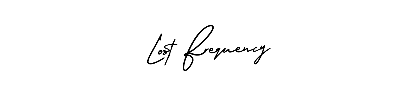 How to Draw Lost Frequency signature style? AmerikaSignatureDemo-Regular is a latest design signature styles for name Lost Frequency. Lost Frequency signature style 3 images and pictures png