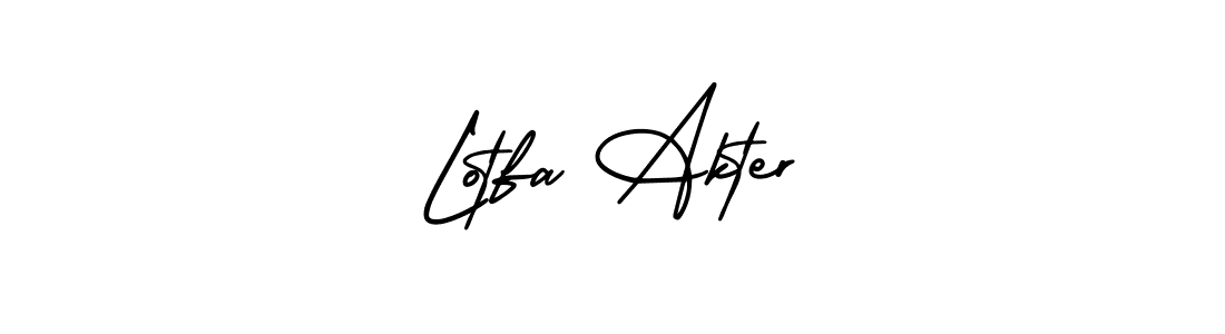 Also You can easily find your signature by using the search form. We will create Lotfa Akter name handwritten signature images for you free of cost using AmerikaSignatureDemo-Regular sign style. Lotfa Akter signature style 3 images and pictures png