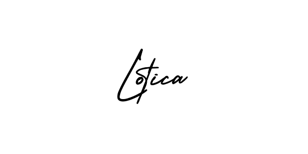 How to make Lotica name signature. Use AmerikaSignatureDemo-Regular style for creating short signs online. This is the latest handwritten sign. Lotica signature style 3 images and pictures png