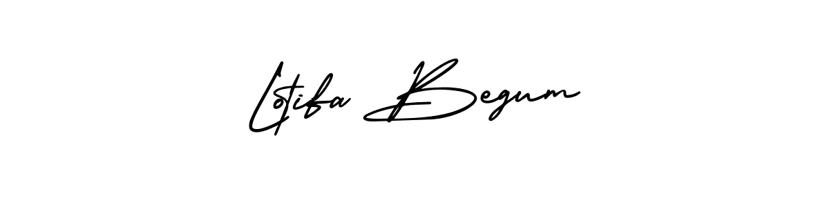 You should practise on your own different ways (AmerikaSignatureDemo-Regular) to write your name (Lotifa Begum) in signature. don't let someone else do it for you. Lotifa Begum signature style 3 images and pictures png