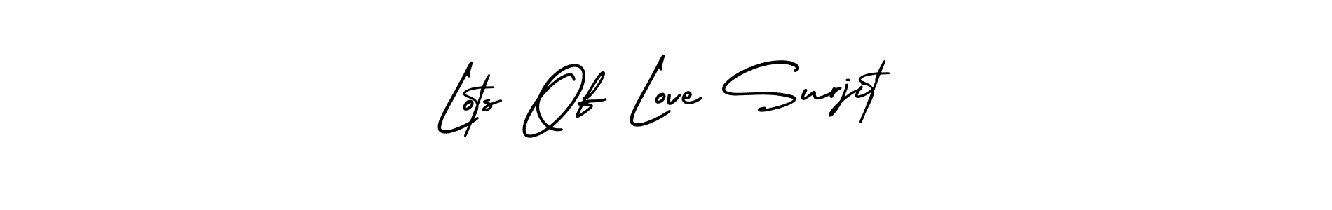 Also we have Lots Of Love Surjit name is the best signature style. Create professional handwritten signature collection using AmerikaSignatureDemo-Regular autograph style. Lots Of Love Surjit signature style 3 images and pictures png