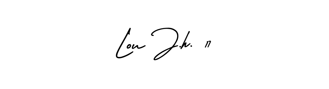 Design your own signature with our free online signature maker. With this signature software, you can create a handwritten (AmerikaSignatureDemo-Regular) signature for name Lou J.h. 17. Lou J.h. 17 signature style 3 images and pictures png