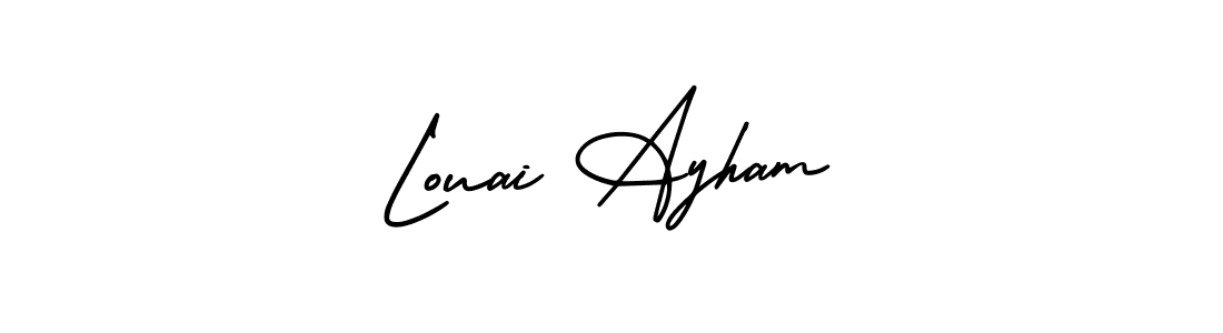 How to make Louai Ayham signature? AmerikaSignatureDemo-Regular is a professional autograph style. Create handwritten signature for Louai Ayham name. Louai Ayham signature style 3 images and pictures png