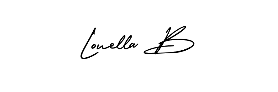 Also You can easily find your signature by using the search form. We will create Louella B name handwritten signature images for you free of cost using AmerikaSignatureDemo-Regular sign style. Louella B signature style 3 images and pictures png