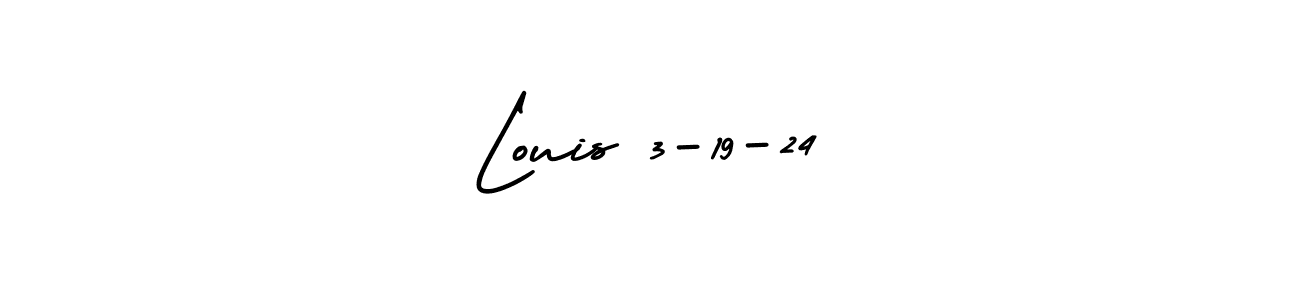 You should practise on your own different ways (AmerikaSignatureDemo-Regular) to write your name (Louis 3-19-24) in signature. don't let someone else do it for you. Louis 3-19-24 signature style 3 images and pictures png