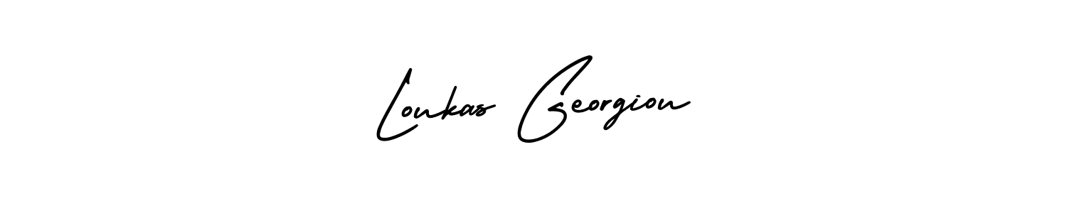 Loukas Georgiou stylish signature style. Best Handwritten Sign (AmerikaSignatureDemo-Regular) for my name. Handwritten Signature Collection Ideas for my name Loukas Georgiou. Loukas Georgiou signature style 3 images and pictures png