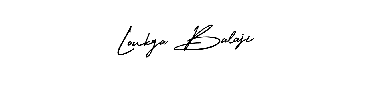 Use a signature maker to create a handwritten signature online. With this signature software, you can design (AmerikaSignatureDemo-Regular) your own signature for name Loukya Balaji. Loukya Balaji signature style 3 images and pictures png