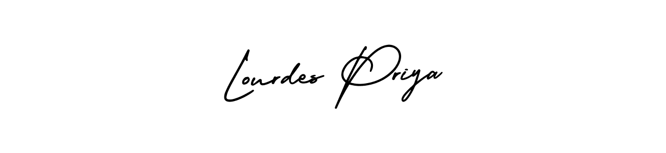 How to make Lourdes Priya name signature. Use AmerikaSignatureDemo-Regular style for creating short signs online. This is the latest handwritten sign. Lourdes Priya signature style 3 images and pictures png