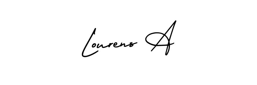 Use a signature maker to create a handwritten signature online. With this signature software, you can design (AmerikaSignatureDemo-Regular) your own signature for name Lourens A. Lourens A signature style 3 images and pictures png