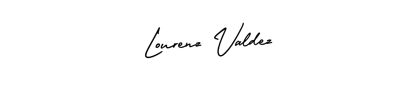 You should practise on your own different ways (AmerikaSignatureDemo-Regular) to write your name (Lourenz Valdez) in signature. don't let someone else do it for you. Lourenz Valdez signature style 3 images and pictures png