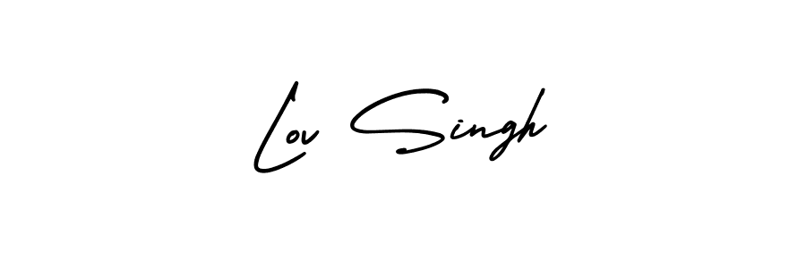 How to Draw Lov Singh signature style? AmerikaSignatureDemo-Regular is a latest design signature styles for name Lov Singh. Lov Singh signature style 3 images and pictures png