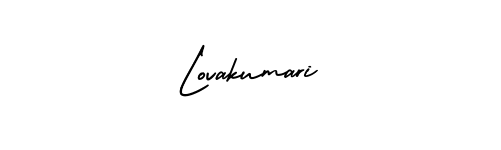 Make a beautiful signature design for name Lovakumari. With this signature (AmerikaSignatureDemo-Regular) style, you can create a handwritten signature for free. Lovakumari signature style 3 images and pictures png