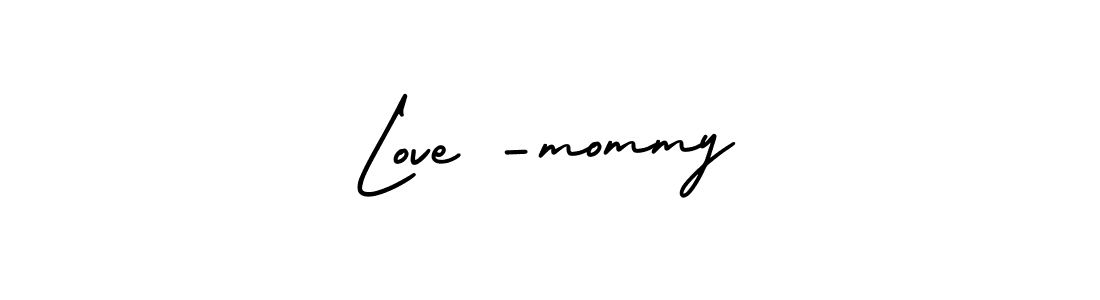 How to make Love -mommy name signature. Use AmerikaSignatureDemo-Regular style for creating short signs online. This is the latest handwritten sign. Love -mommy signature style 3 images and pictures png