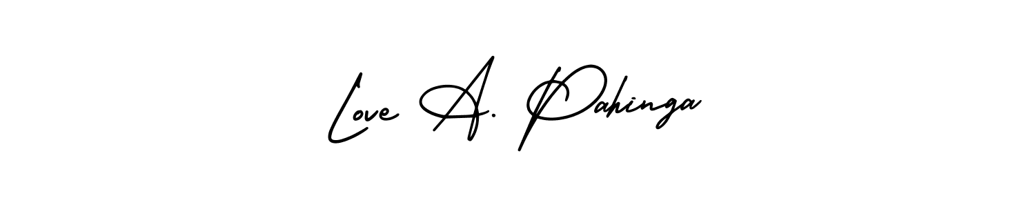 How to make Love A. Pahinga name signature. Use AmerikaSignatureDemo-Regular style for creating short signs online. This is the latest handwritten sign. Love A. Pahinga signature style 3 images and pictures png