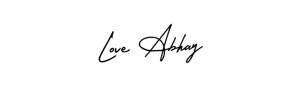 You should practise on your own different ways (AmerikaSignatureDemo-Regular) to write your name (Love Abhay) in signature. don't let someone else do it for you. Love Abhay signature style 3 images and pictures png