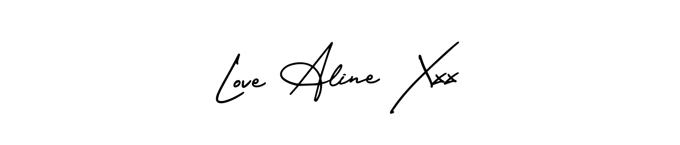 Create a beautiful signature design for name Love Aline Xxx. With this signature (AmerikaSignatureDemo-Regular) fonts, you can make a handwritten signature for free. Love Aline Xxx signature style 3 images and pictures png