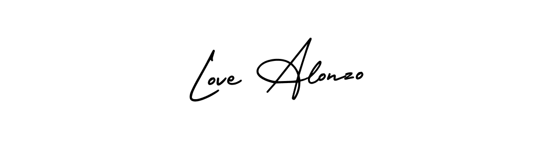 Love Alonzo stylish signature style. Best Handwritten Sign (AmerikaSignatureDemo-Regular) for my name. Handwritten Signature Collection Ideas for my name Love Alonzo. Love Alonzo signature style 3 images and pictures png