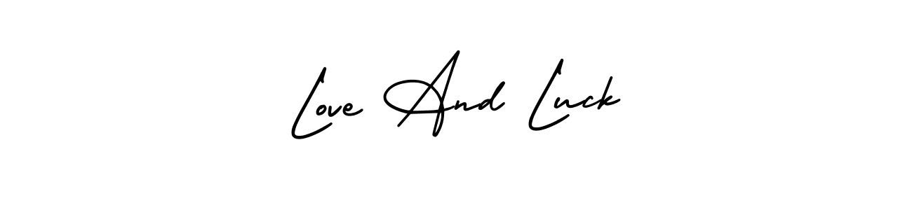 How to make Love And Luck name signature. Use AmerikaSignatureDemo-Regular style for creating short signs online. This is the latest handwritten sign. Love And Luck signature style 3 images and pictures png